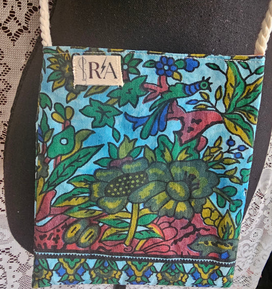 Mini Floral Crossbody Bag — Upcycled Curtain Panel Bag