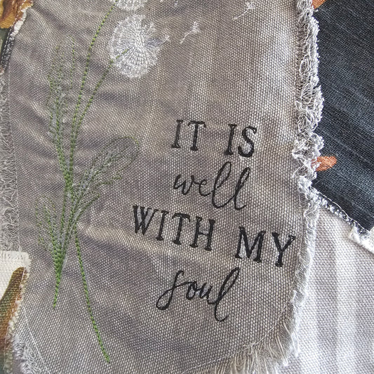 It Is Well Tote — Handmade Embroidered Dandelion Tote Bag