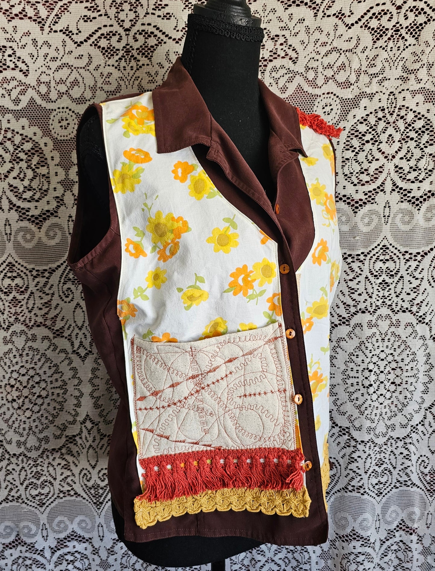 Grannycore Vest — Upcycled Retro Pillowcase Vest