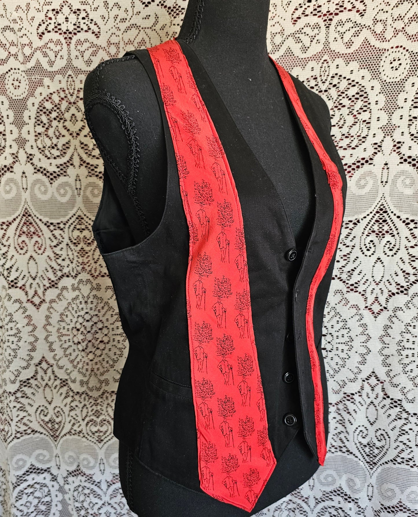 Lovely Vest — Upcycled Embroidered Rose Vest