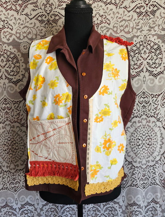 Grannycore Vest — Upcycled Retro Pillowcase Vest