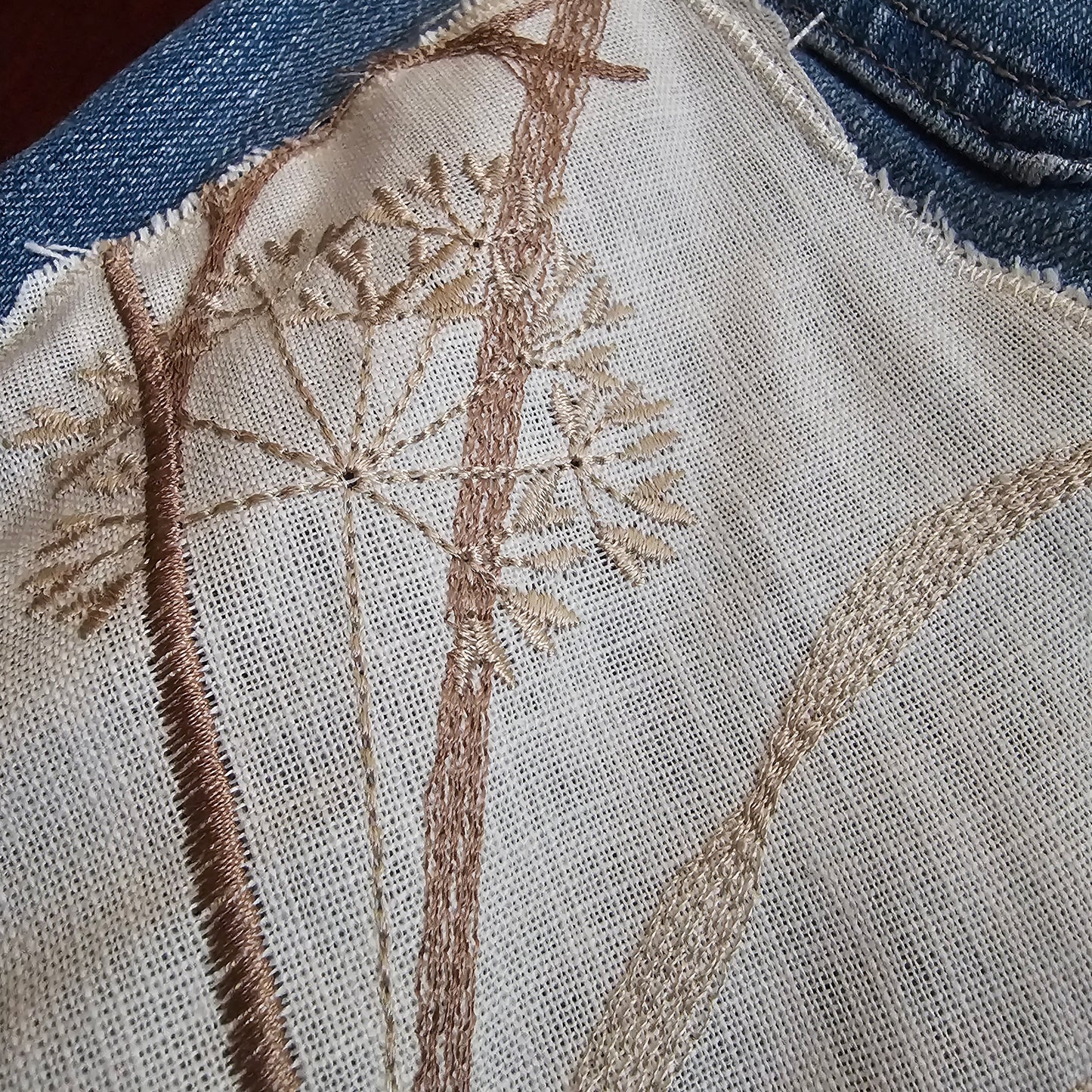 Tactile Floral Jorts — Handmade Sensory Upcycled Denim