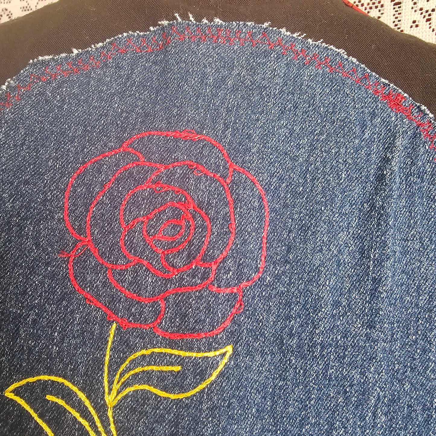 Lovely Vest — Upcycled Embroidered Rose Vest