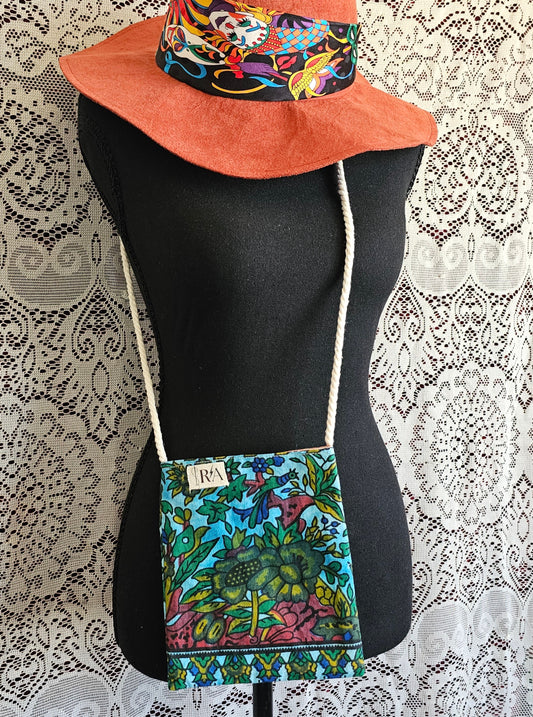 Mini Floral Crossbody Bag — Upcycled Curtain Panel Bag