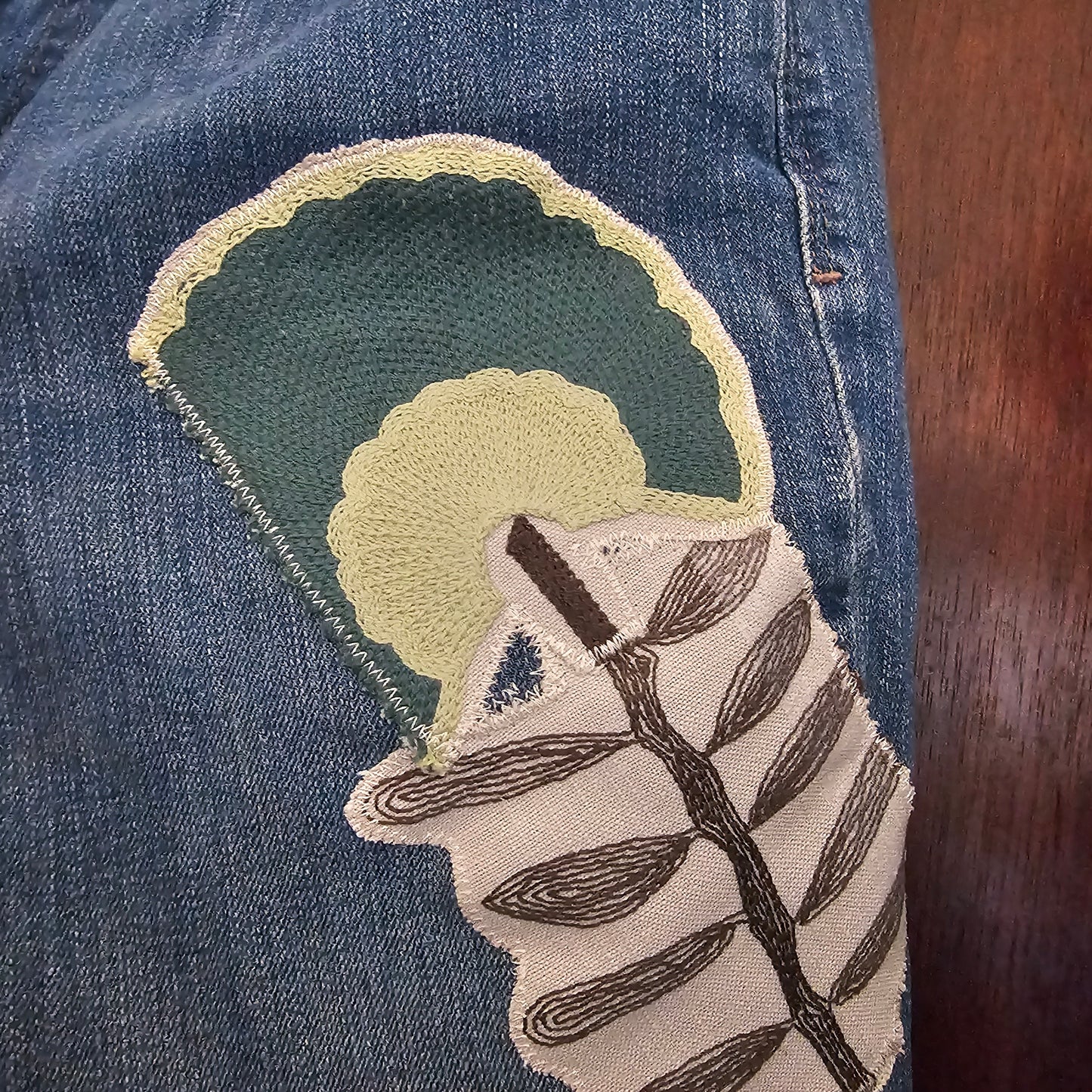 Tactile Floral Jorts — Handmade Sensory Upcycled Denim