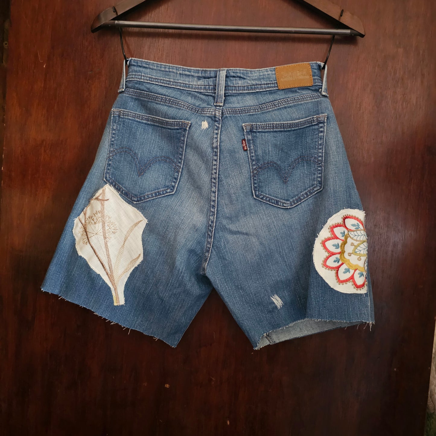 Tactile Floral Jorts — Handmade Sensory Upcycled Denim