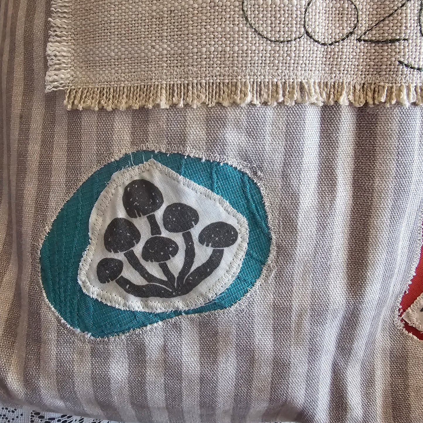 Comfy & Cozy Tote — Handmade Embroidered Animal & Fungi Tote Bag