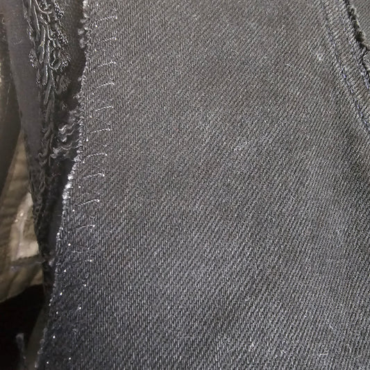 Paradox Vest — Upcycled Denim & Lace Optical Illusion Wearable Art