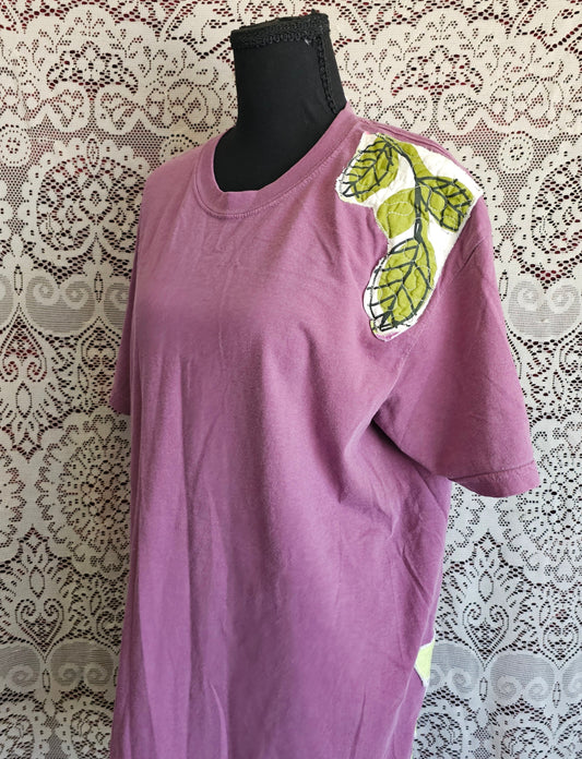 Floral Quilted Tee — Upcycled Comfort Colors Berry
