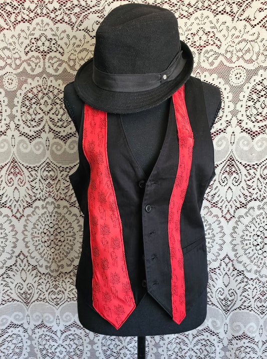 Lovely Vest — Upcycled Embroidered Rose Vest